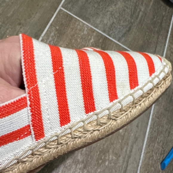 Vionic Red Orange and White Striped Espadrilles - Picture 7 of 9
